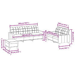 vidaXL Ensemble de canapés 3 pcs avec coussins Gris Similicuir pas cher