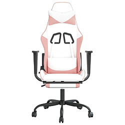 Avis Maison Chic Chaise de jeu, Chaise gaming avec repose-pied, Fauteuil gamer,Chaise de Bureau Blanc et rose Similicuir -GKD61329