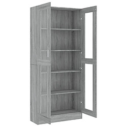 Acheter vidaXL Armoire à vitrine Sonoma gris 82,5x30,5x185,5cm Bois ingénierie