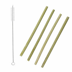 Paris Prix Lot de 4 Pailles & Goupillon Ecolo 22cm Naturel 