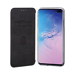 Color Block Étui Folio pour Samsung Galaxy S10 Plus G975 avec Porte-Cartes Noir