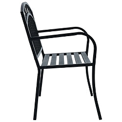 Avis Maison Chic Banc de jardin | Banquette de jardin | Chaise Relax 125 cm Noir Acier -MN93105