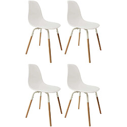 The Home Deco Factory Chaise scandinave pieds métal et bois de hêtre Phenix (Lot de 4). Chaise scandinave pieds métal et bois de hêtre Phenix (Lot de 4)