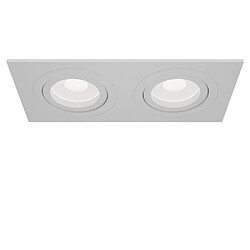 MAYTONI Encastré Twin Square Downlight Blanc, 2 Lumières, GU10