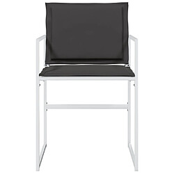 Avis vidaXL Chaises de jardin avec coussins lot de 4 blanc acier/textilène