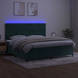 Acheter Sommier à lattes LED,Cadre à lattes de lit avec matelas pour Adulte Vert foncé 200x200 cm -MN72016