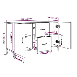 vidaXL Buffet noir 100x36x60 cm bois d'ingénierie pas cher