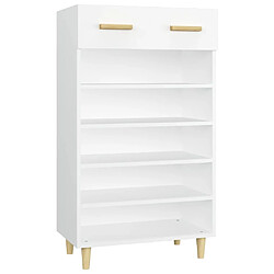 vidaXL Armoire à chaussures Blanc 60x35x105 cm Bois d'ingénierie