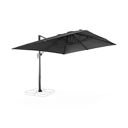 Parasol déporté rectangulaire Wimereux 3x4m excentré inclinable rotatif à 360° Gris | sweeek pas cher