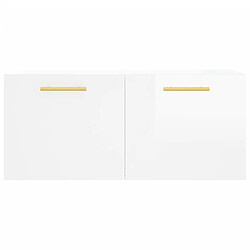 Acheter vidaXL Armoire murale blanc brillant 80x36,5x35 cm bois d'ingénierie