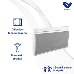 Avis Radiateur électrique fixe 2000W - Panneaux rayonnants - Écran LCD - Thermostat programmable - Blanc - Voltman