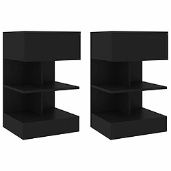 Maison Chic Lot de 2 Tables de chevet - Tables de Nuit Noir 40x35x65 cm