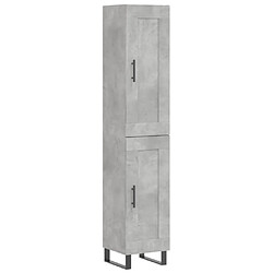 vidaXL Buffet haut Gris béton 34,5x34x180 cm Bois d'ingénierie