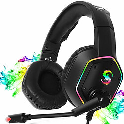 KUBITE K-15 Gaming Headset 3.5mm + USB Plug Stereo Over-Ear Headset with Slashing RGB Light Adjustable Microphone Volume Control f pas cher