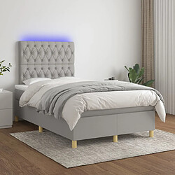 vidaXL Sommier à lattes de lit matelas et LED Gris clair 120x200 cm