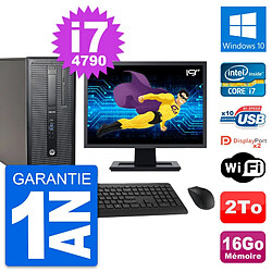 PC Tour HP 800 G1 Ecran 19" Intel i7-4790 RAM 16Go Disque 2To Windows 10 Wifi · Occasion 