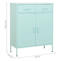 vidaXL Armoire de rangement Vert menthe 80x35x101,5 cm Acier pas cher