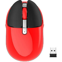 Universal Souris sans fil rechargeable mini souris mobile portable 1200dpi silencieux 3 boutons souris optique (rouge) 