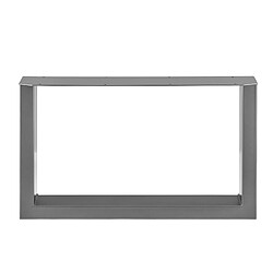 Set de 2 pieds de table Rectangulaire Gris acier 64 x 40 cm [en.casa]