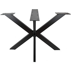 Bcelec 407004-B Support pied de table SPIDER en acier noir 85x85x71 Châssis de table Piétement meuble Pied en croix