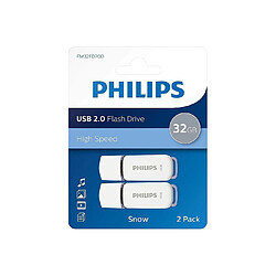 Philips Pack de 2 clés USB 2.0 Snow 32 Go Blanc