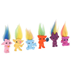 Chromatic 6 Pièces Cartoon Lucky Troll Doll Crayon Topper Mini Action Figure