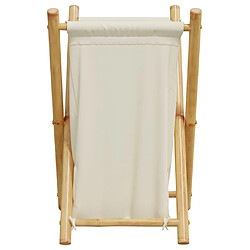 Avis vidaXL Panier à linge blanc crème 41,5x36x63,5 cm bambou