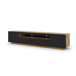 FURNLUX Table de télévision AURA 200x37x42 AUCUNE LED Crème & Noir