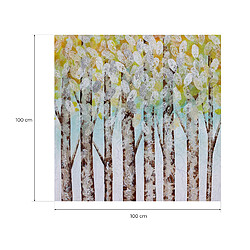 Tableau Peinture Abstraite Kuatéh 100x100 cm Feuilles et Forêt Huile sur Toile