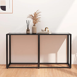 vidaXL Table console Noir 140x35x75,5 cm Verre trempé 