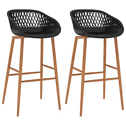 vidaXL Chaises de bar lot de 2 noir 