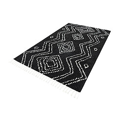 Hadorn Tapis shaggy 185x125 noir Frauenfeld Vaiana pas cher