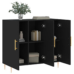 Avis vidaXL Buffet noir 90x34x80 cm bois d'ingénierie