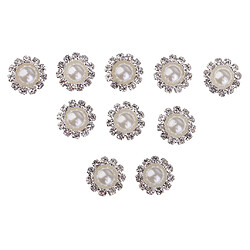 10 pièces rondes perles strass boutons embellissements 10mm or Alliage Strass Craft Button