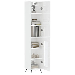 Avis Maison Chic Buffet,Meuble de Rangement,commode pour salon,Cuisine Blanc brillant 34,5x34x180 cm Bois d'ingénierie -MN51411