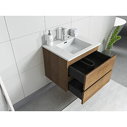 Auco Meuble de salle de bain Angela 60cm lavabo F. Oak – Armoire de rangement Meuble lavabo pas cher