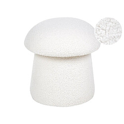 Beliani Pouf en bouclé blanc TIOGA