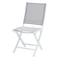 Acheter Wilsa Garden Ensemble TULUM 6/10p en aluminium blanc et plateau en aluminium décors bois avec 6 fauteuils et 4 chaises pliantes en aluminium et textilène