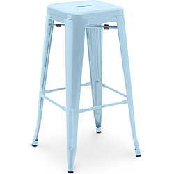 ICONIK INTERIOR Tabouret de bar - Design industriel - 76cm - Nouvelle édition- Stylix Bleu clair 