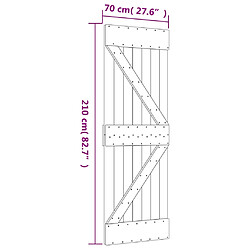 vidaXL Porte coulissante et kit de quincaillerie 70x210 cm pin massif pas cher