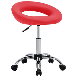 vidaXL Chaise pivotante à manger Rouge Similicuir 