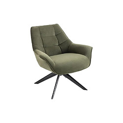 Avis Vente-Unique Fauteuil pivotant en tissu vert olive CANATO