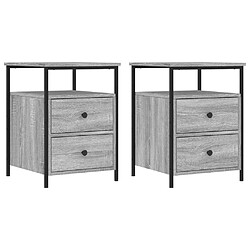 Maison Chic Lot de 2 Tables de chevet,Table de nuit,Table d'appoint pour salon sonoma gris 44x45x60cm bois d'ingénierie -MN59705