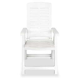 Avis vidaXL Chaises inclinables de jardin lot de 6 Plastique Blanc