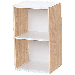 Iris Ohyama, 2 étagères Bibliothèque modulaire en MDF, Beige, 35 x 29 x 60 cm 