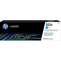 HP 203X High Yield Cyan Original LaserJet toner cartridge HP 203X cartouche de toner LaserJet grande capacité noir authentique