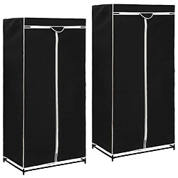 vidaXL 2 pcs Garde-robes Noir 75x50x160 cm 