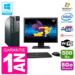 PC Lenovo M82 SFF Ecran 19" G2020 RAM 8Go Disque 500Go Graveur DVD Wifi W7 · Occasion 