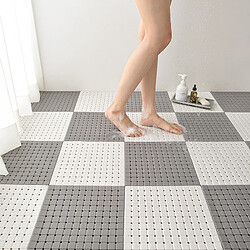 LUUCOZK Tapis de bain antidérapants absorbants à séchage rapide - Tapis de décoration de salle de bain - Gris-30x30cm-12pcs Set