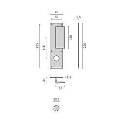 Poignée palière aluminium type Bastille trou de 30 argent - HERACLES - I-231103TR30